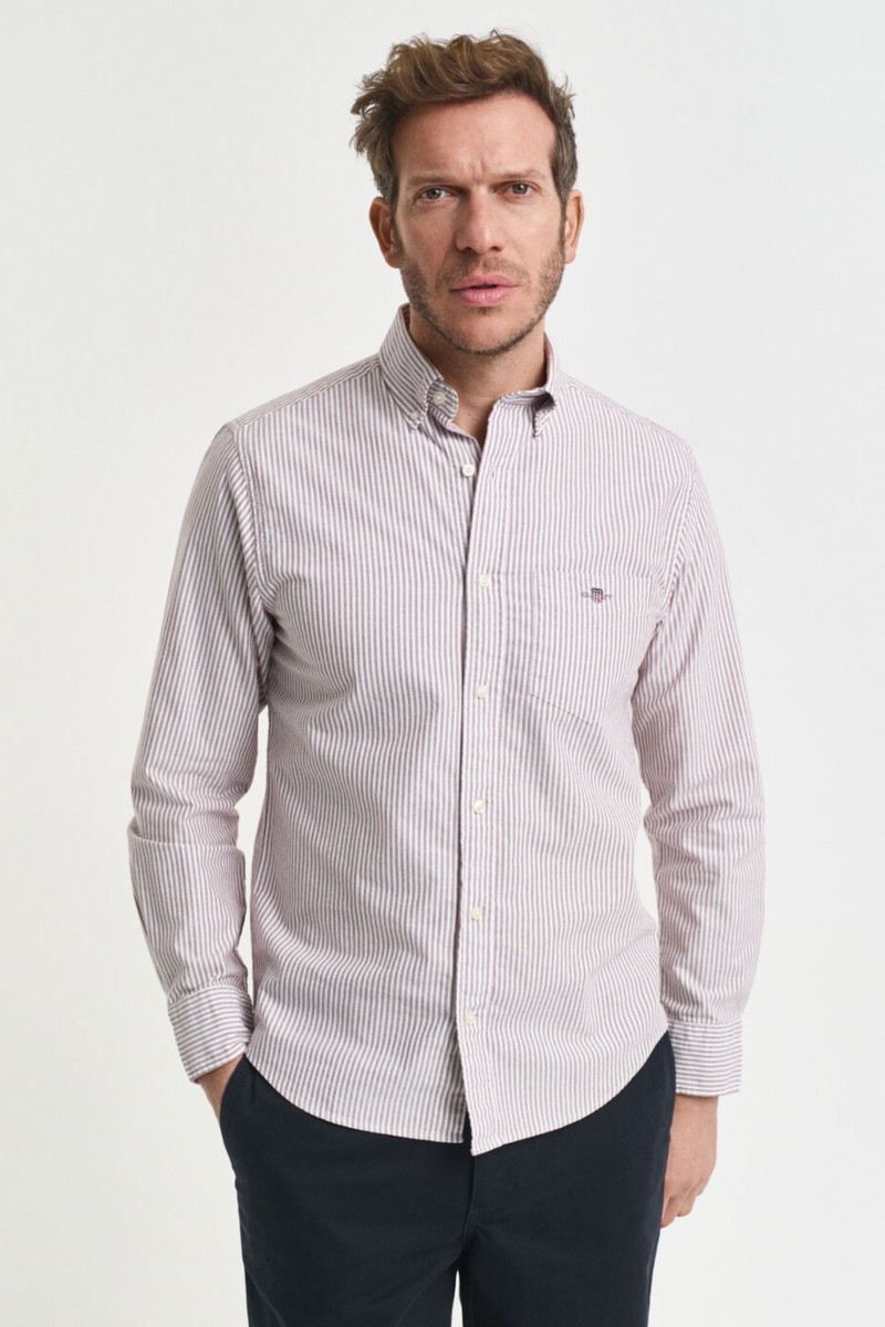 KOŠILE GANT REG CLASSIC OXFORD STRIPE SHIRT PLUMPED RED