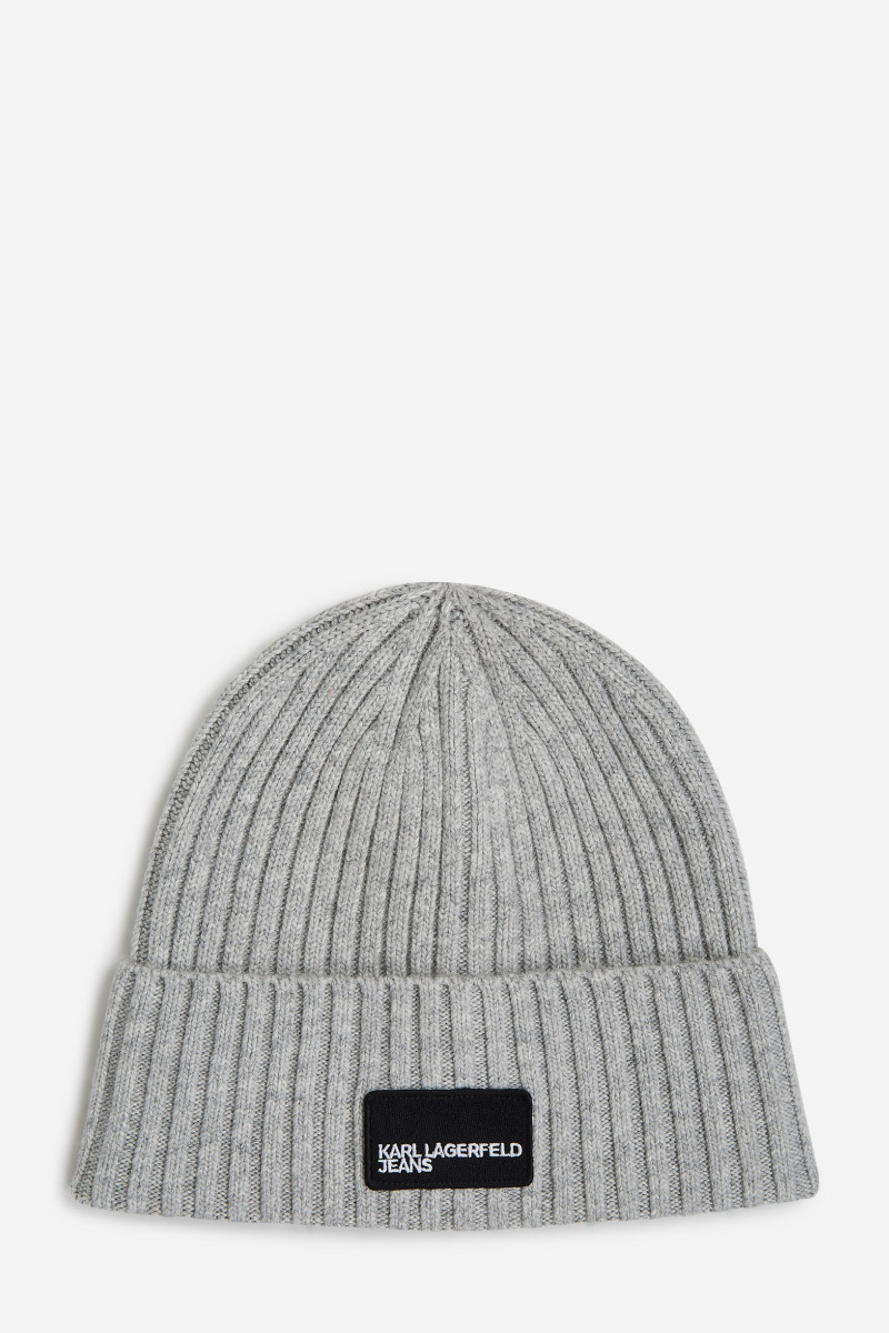 Sapka Karl Lagerfeld Jeans Klj Turned Up Beanie Light Grey Melange