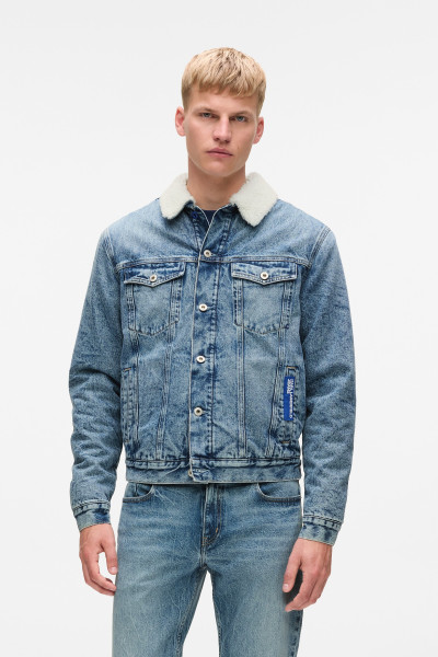 BUNDA KARL LAGERFELD JEANS KLJ REG SHEARLING DENIM JACKET - Fotografia č. 1