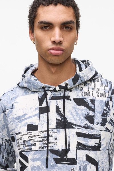 MELEGÍTŐ FELSŐ KARL LAGERFELD JEANS KLJ RELAXED AOP HOODIE - Kép 4