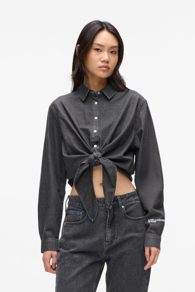 BLÚZ KARL LAGERFELD JEANS KLJ DENIM WRAP BLOUSE - Kép 1