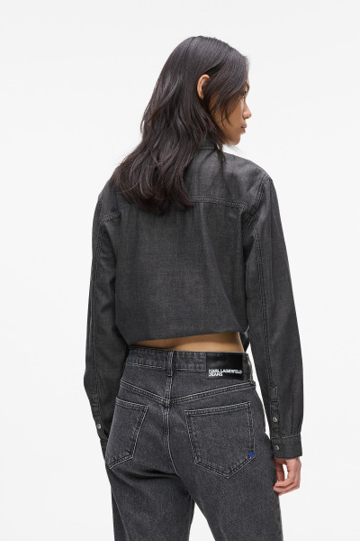 BLÚZ KARL LAGERFELD JEANS KLJ DENIM WRAP BLOUSE - Kép 3