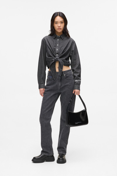 BLÚZ KARL LAGERFELD JEANS KLJ DENIM WRAP BLOUSE - Kép 2