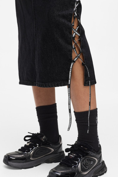 SUKNĚ KARL LAGERFELD JEANS KLJ TIED DENIM MIDI SKIRT - Fotografie č. 4