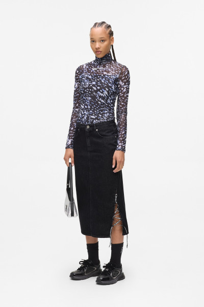 SUKNĚ KARL LAGERFELD JEANS KLJ TIED DENIM MIDI SKIRT - Fotografie č. 3
