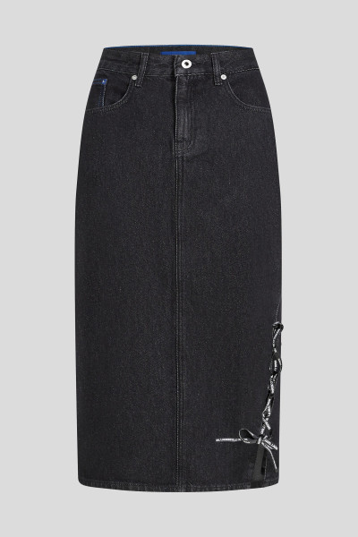SUKNĚ KARL LAGERFELD JEANS KLJ TIED DENIM MIDI SKIRT - Fotografie č. 5