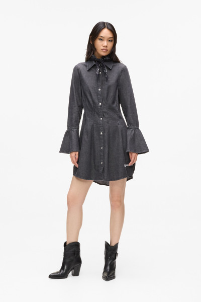 RUHA KARL LAGERFELD JEANS KLJ WIDE SLEEVE DENIM DRESS - Kép 3