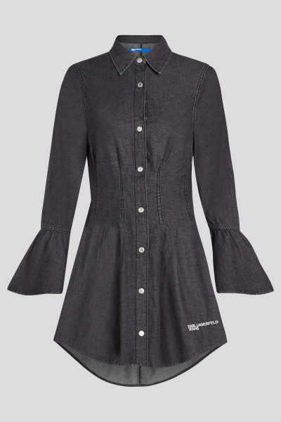 RUHA KARL LAGERFELD JEANS KLJ WIDE SLEEVE DENIM DRESS - Kép 5
