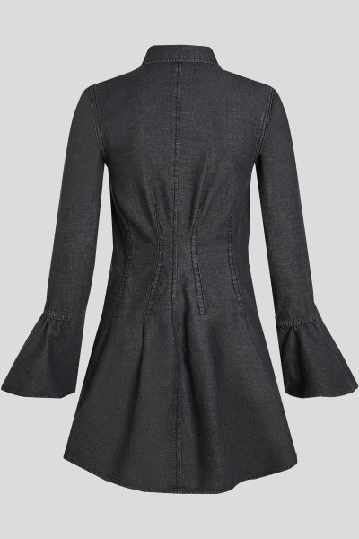 RUHA KARL LAGERFELD JEANS KLJ WIDE SLEEVE DENIM DRESS - Kép 6