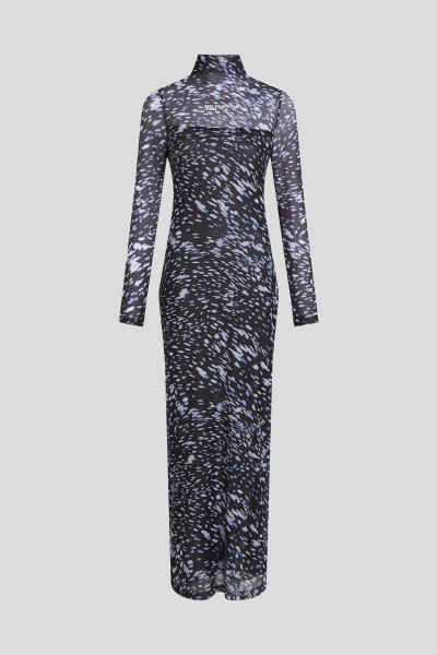 RUHA KARL LAGERFELD JEANS KLJ LS MESH LIGHTS AOP DRESS - Kép 5