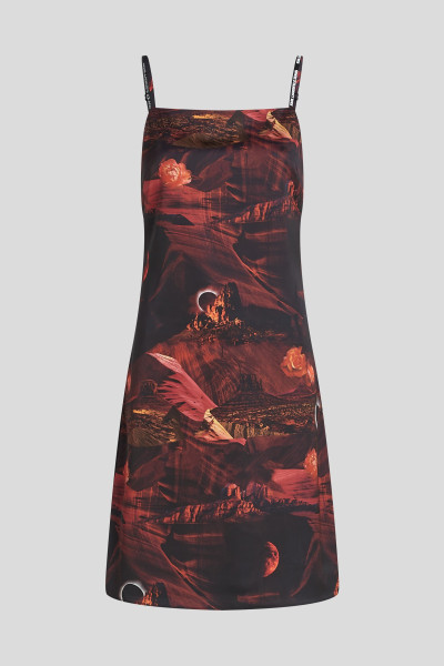 RUHA KARL LAGERFELD JEANS KLJ CANYON AOP SATIN DRESS - Kép 5