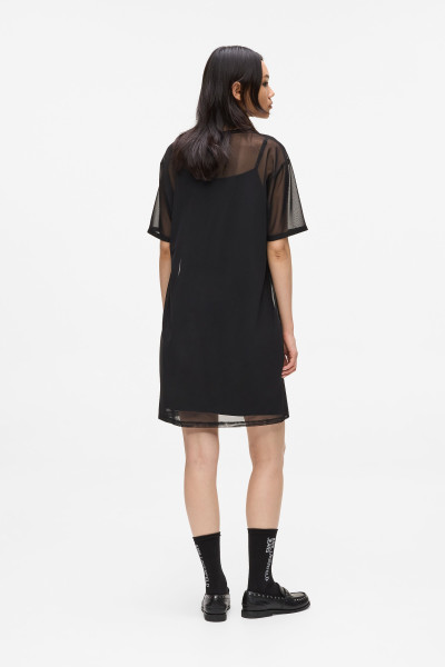 RUHA KARL LAGERFELD JEANS KLJ JERSEY X MESH DRESS - Kép 2