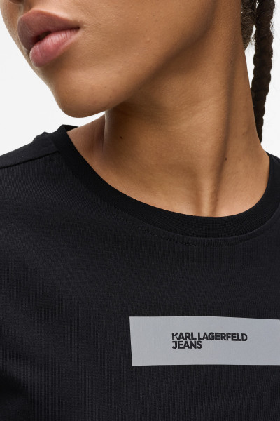 PÓLÓ KARL LAGERFELD JEANS KLJ SLIM REFLECTIVE LOGO TEE - Kép 4