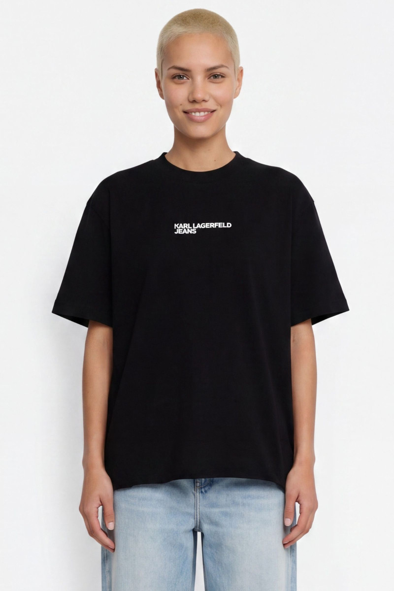 Póló Karl Lagerfeld Jeans Klj Reg Washed Logo Tee Black