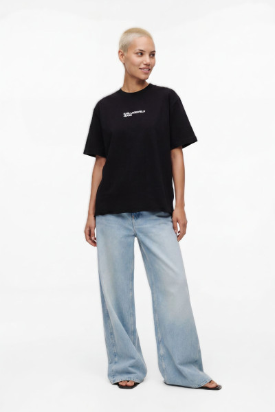 PÓLÓ KARL LAGERFELD JEANS KLJ REG WASHED LOGO TEE - Kép 2