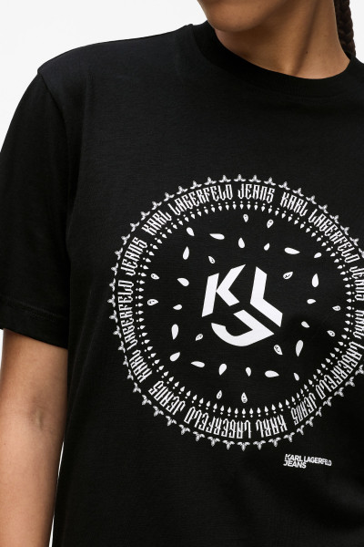 PÓLÓ KARL LAGERFELD JEANS KLJ REGULAR BANDANA TEE - Kép 4