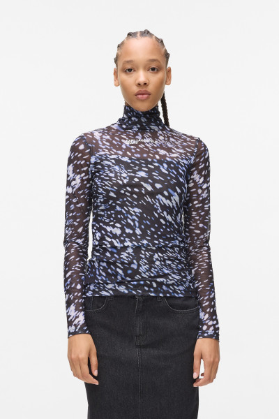 GARBÓ KARL LAGERFELD JEANS KLJ MESH LIGHTS AOP TOP - Kép 1