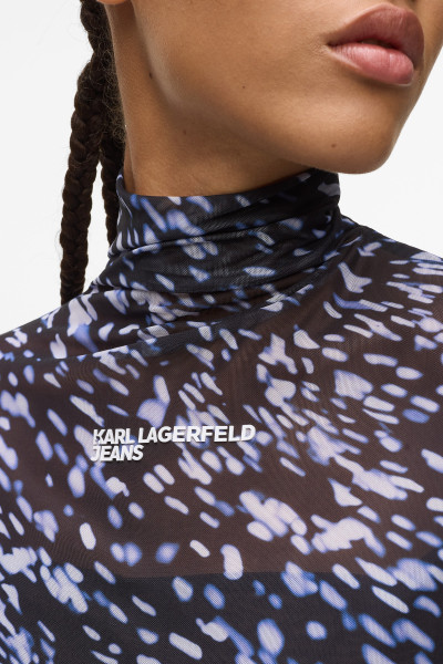 GARBÓ KARL LAGERFELD JEANS KLJ MESH LIGHTS AOP TOP - Kép 4