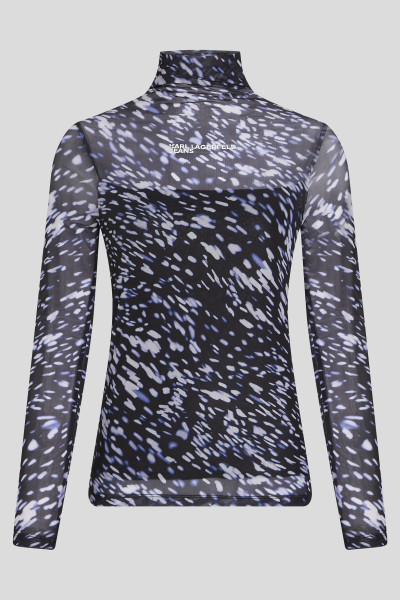 GARBÓ KARL LAGERFELD JEANS KLJ MESH LIGHTS AOP TOP - Kép 5