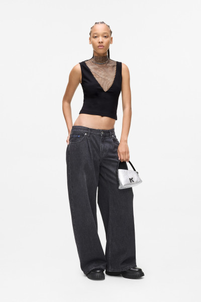 TOP KARL LAGERFELD JEANS KLJ CHAINMAIL TOP - Fotografie č. 2