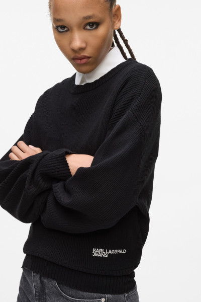 PULÓVER KARL LAGERFELD JEANS KLJ REG BALLOON SLEEVE SWEATER - Kép 4