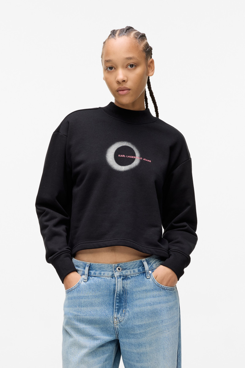 Melegítő Felső Karl Lagerfeld Jeans Klj Reg Eclipse Logo Sweat Black