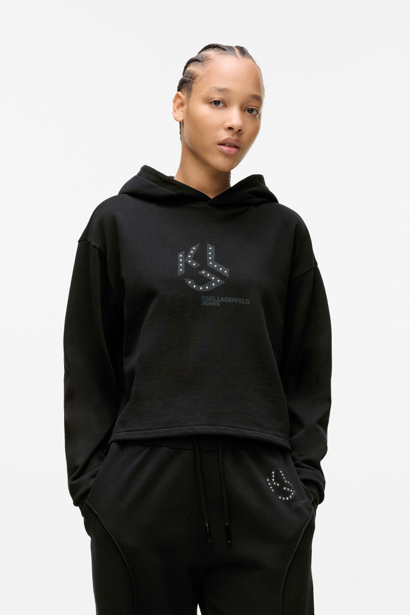 Melegítő Felső Karl Lagerfeld Jeans Klj Reg Studded Hoodie Black