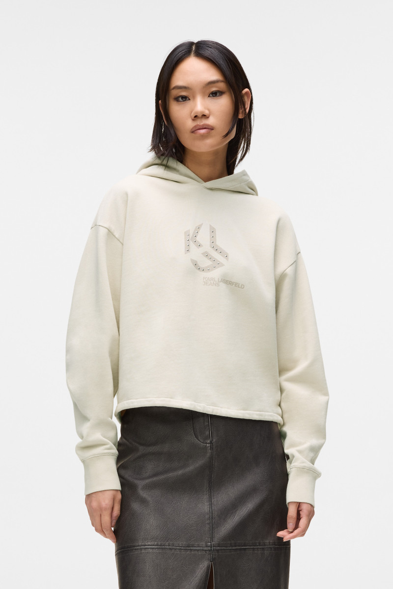 Mikina Karl Lagerfeld Jeans Klj Reg Studded Hoodie Moonstruck