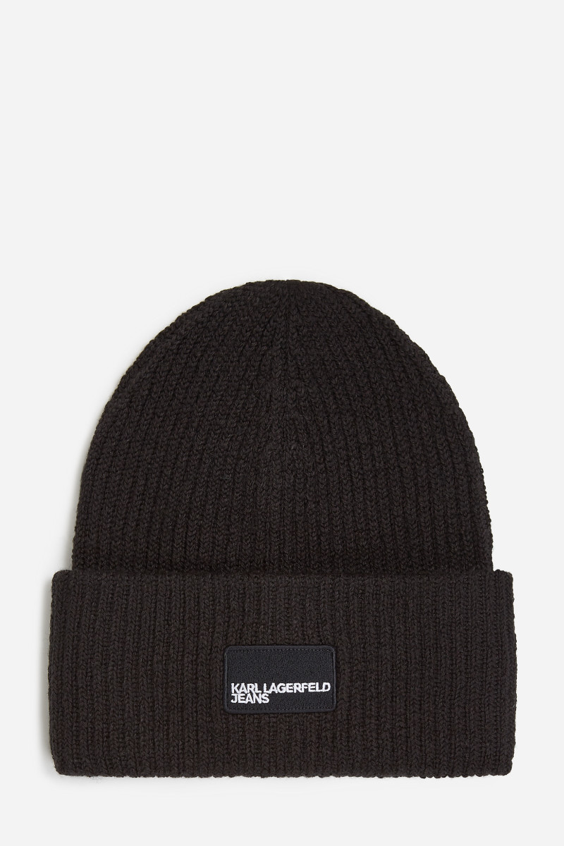 Sapka Karl Lagerfeld Jeans Klj Patch Long Beanie Black