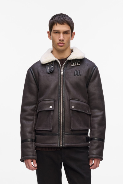 DZSEKI KARL LAGERFELD KL MONOGRAM SHEARLING JACKET - Kép 1