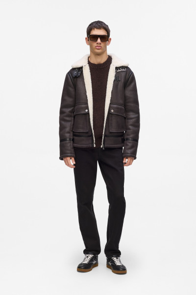 DZSEKI KARL LAGERFELD KL MONOGRAM SHEARLING JACKET - Kép 2