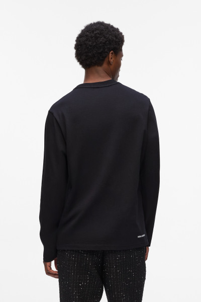 PÓLÓ KARL LAGERFELD LS T-SHIRT W/ LOGO PATCH - Kép 3