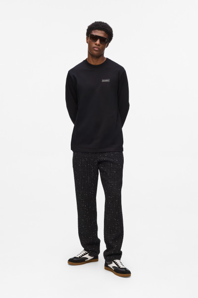 PÓLÓ KARL LAGERFELD LS T-SHIRT W/ LOGO PATCH - Kép 2