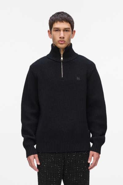 SVETER KARL LAGERFELD KL HALF ZIP WOOL TURTLENECK - Fotografia č. 1