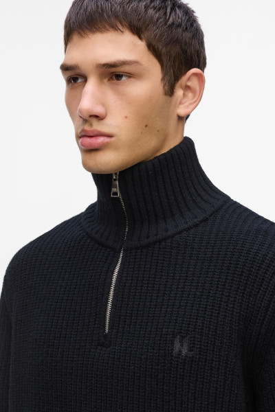 SVETER KARL LAGERFELD KL HALF ZIP WOOL TURTLENECK - Fotografia č. 4