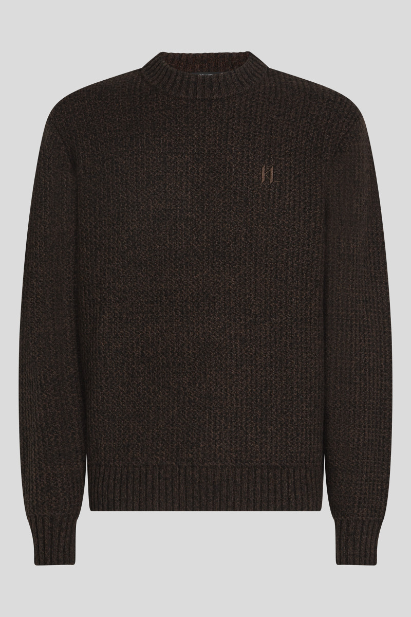 Sveter Karl Lagerfeld Kl Wool Sweater Black Coffee Melange