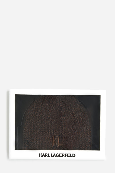 SAPKA KARL LAGERFELD K/MONOGRAM CHUNKY BEANIE GP - Kép 4