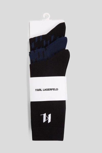 ZOKNI KARL LAGERFELD K/MONOGRAM LOGO SOCK 3P - Kép 5