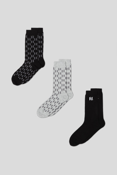 ZOKNI KARL LAGERFELD K/MONOGRAM LOGO SOCK 3P - Kép 2
