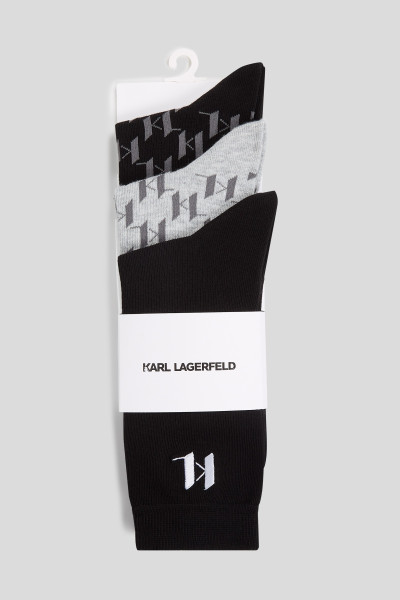 ZOKNI KARL LAGERFELD K/MONOGRAM LOGO SOCK 3P - Kép 5