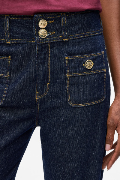 FARMER KARL LAGERFELD RETRO STRAIGHT DENIM PANTS - Kép 4