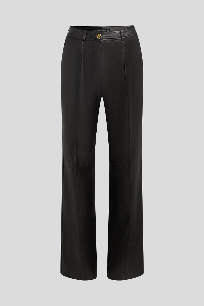 Nohavice Karl Lagerfeld Leather Pants Black