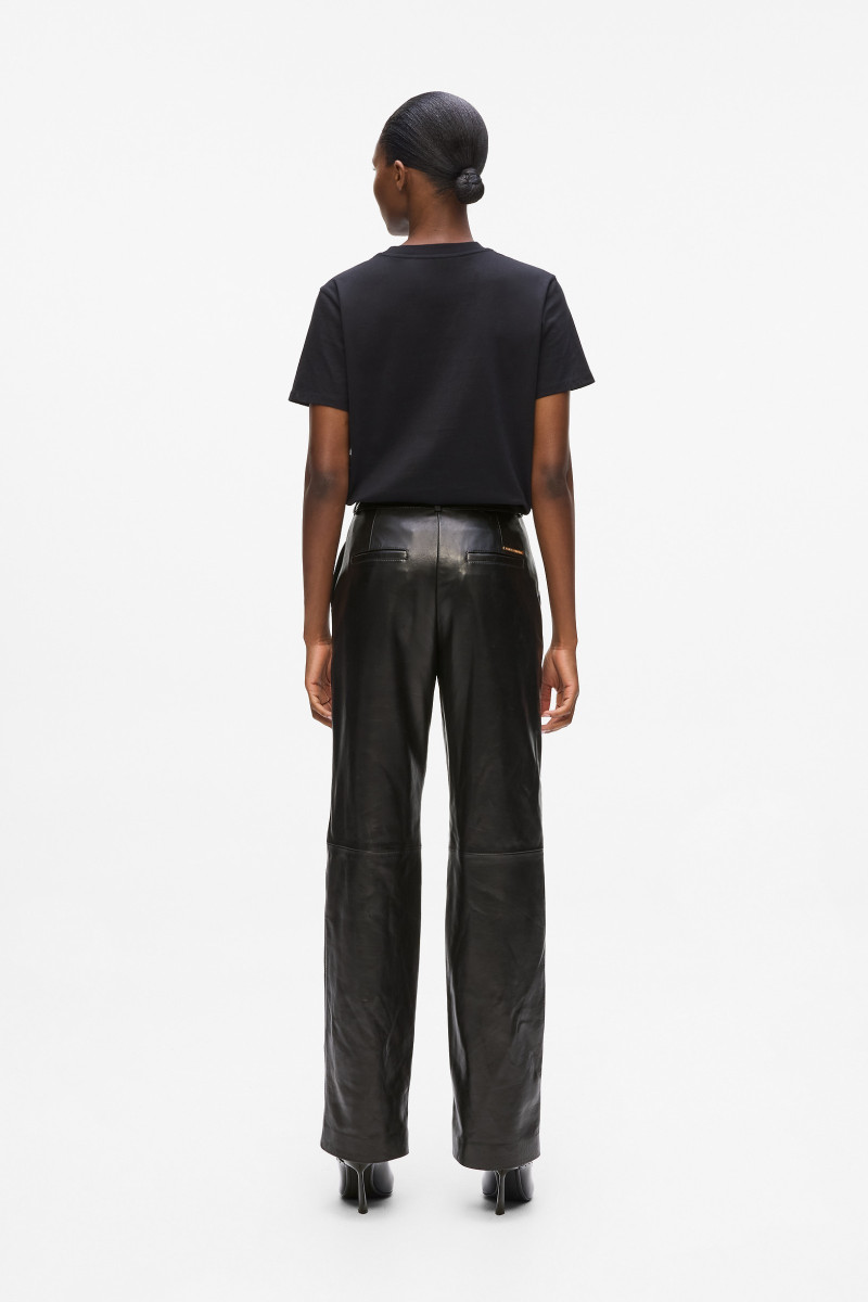 Nohavice Karl Lagerfeld Leather Pants Black