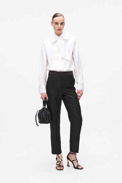 BLÚZ KARL LAGERFELD RETRO POPLIN BOW BLOUSE - Kép 2