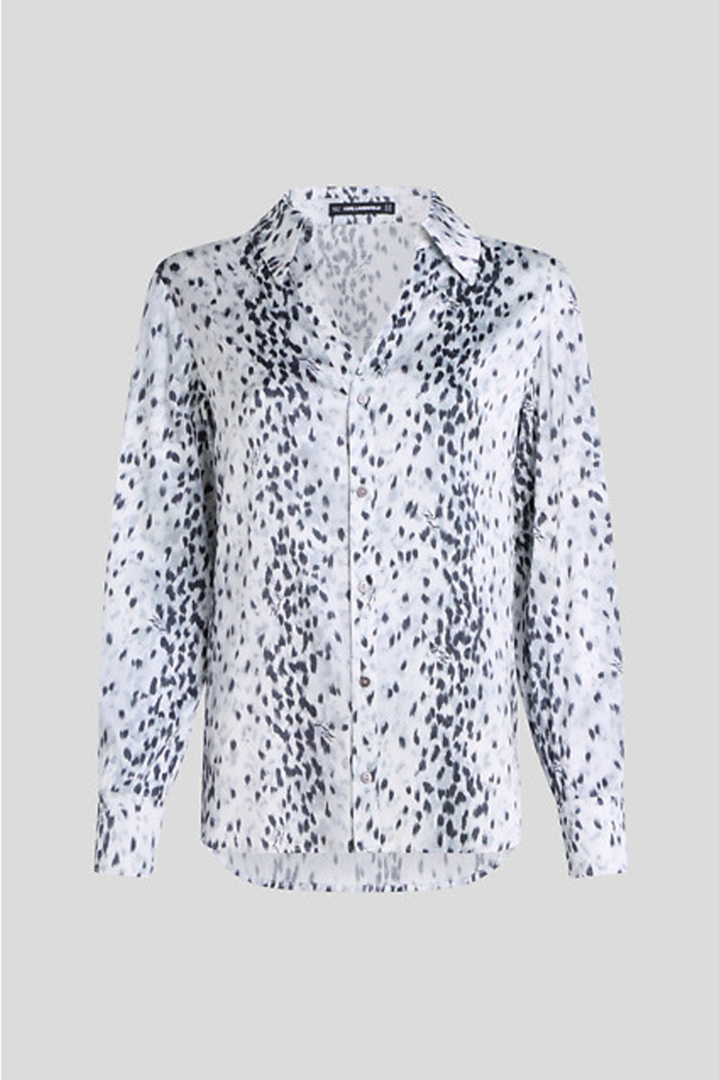 Blúzka Karl Lagerfeld Snow Leo Blouse Aop Karl Snow Leopard