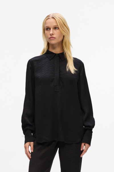 BLÚZKA KARL LAGERFELD LOGO JACQUARD FLUID BLOUSE - Fotografia č. 1