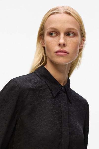 BLÚZKA KARL LAGERFELD LOGO JACQUARD FLUID BLOUSE - Fotografia č. 4