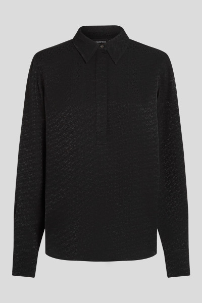 BLÚZKA KARL LAGERFELD LOGO JACQUARD FLUID BLOUSE - Fotografia č. 5