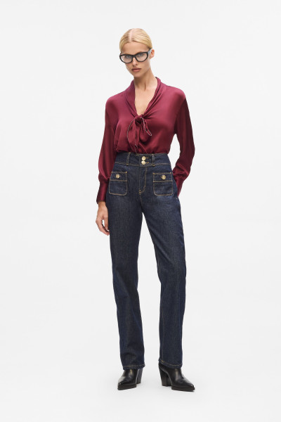 BLÚZ KARL LAGERFELD FLUID SATIN BLOUSE - Kép 2