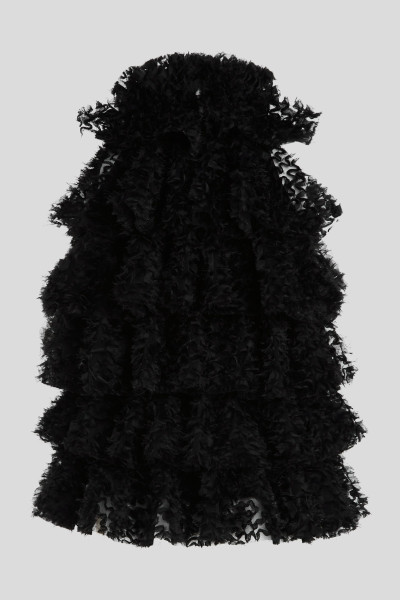 HALENKA KARL LAGERFELD KARL STUDIO RUFFLE MESH TOP - Fotografie č. 6